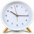 Silent Analog Alarm Clock – Battery Operated Non-Ticking with Light Classic Metal Design for Bedroom