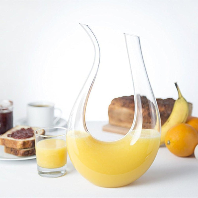 Crystal Wine Carafe – Hand-Blown Glass Decanter with Wide Base Wine Aerator & Breather