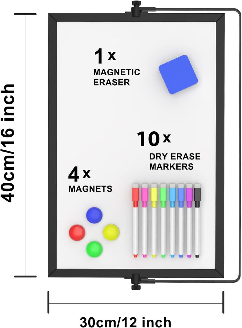 Mini Magnetic Whiteboard – Portable Double-Sided Dry Erase Easel 30x40cm