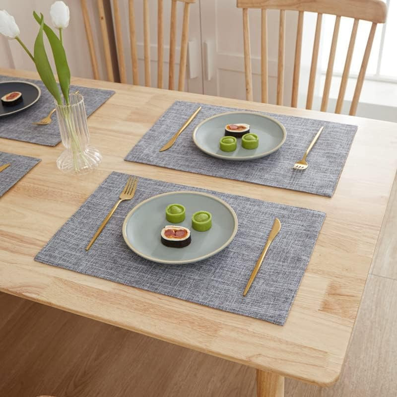 Set of 4 Woven Placemats – Heat-Resistant Cloth Table Mats for Dining & Kitchen