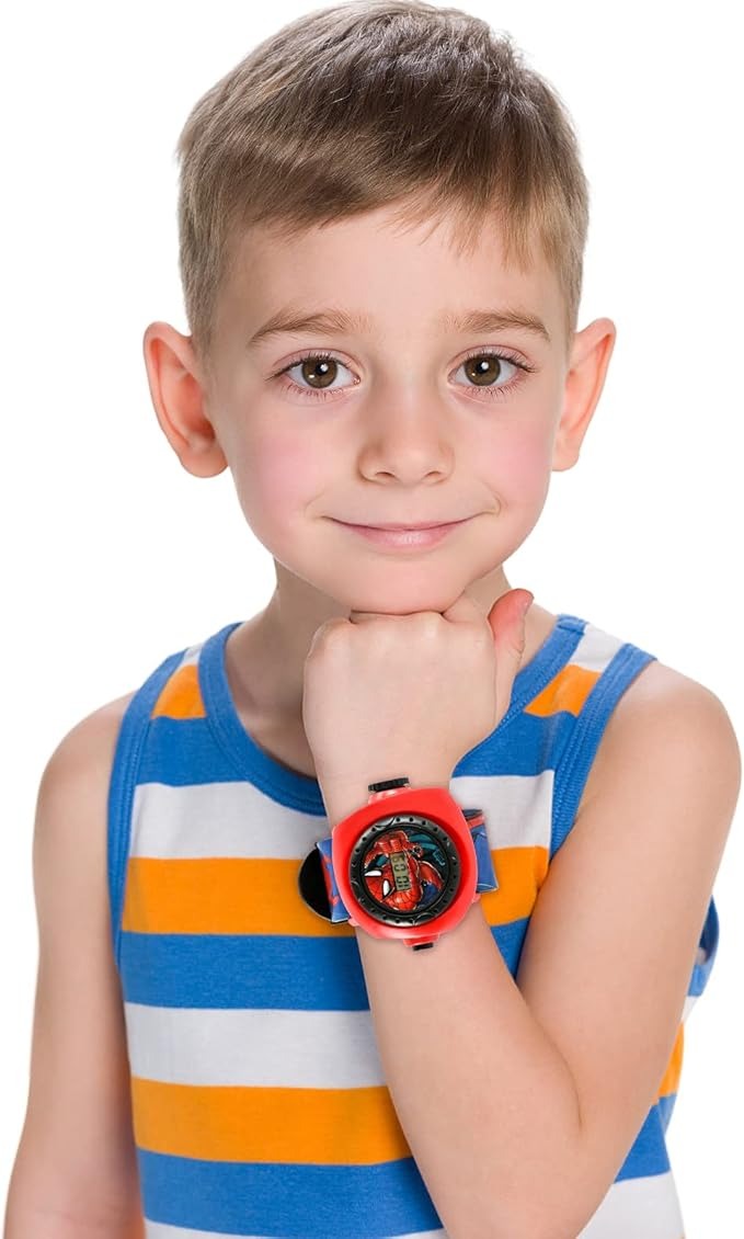 Spiderman Kids Digital Projector Watch – 3D Cartoon Projection Toy Wristwatch