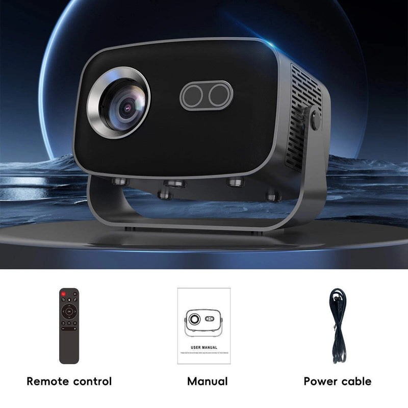 Smart WiFi Bluetooth Projector – 4K Support HDR10 Android 13 Auto Keystone & Focus