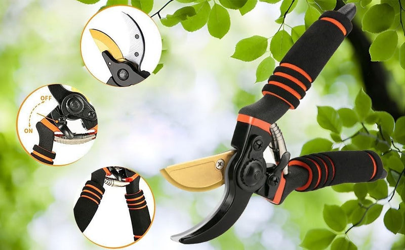 Professional Garden Secateurs – Bypass Pruning Shears for Branches Hedges & Flowers