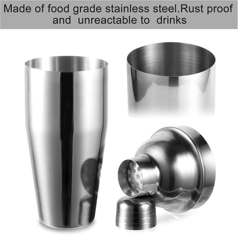 Professional Cocktail Shaker Set – Stainless Steel Bartender Tools with Jigger & Spoon 24oz