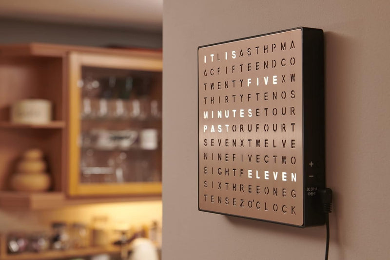 LED Word Clock – Stylish Modern Plug In Desk/Wall Clock