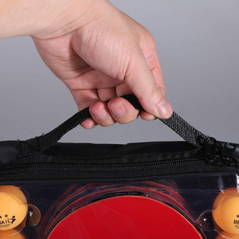 Table Tennis Racket Set – 4 Bats 8 Balls & Carry Bag Portable Ping Pong Kit for Home