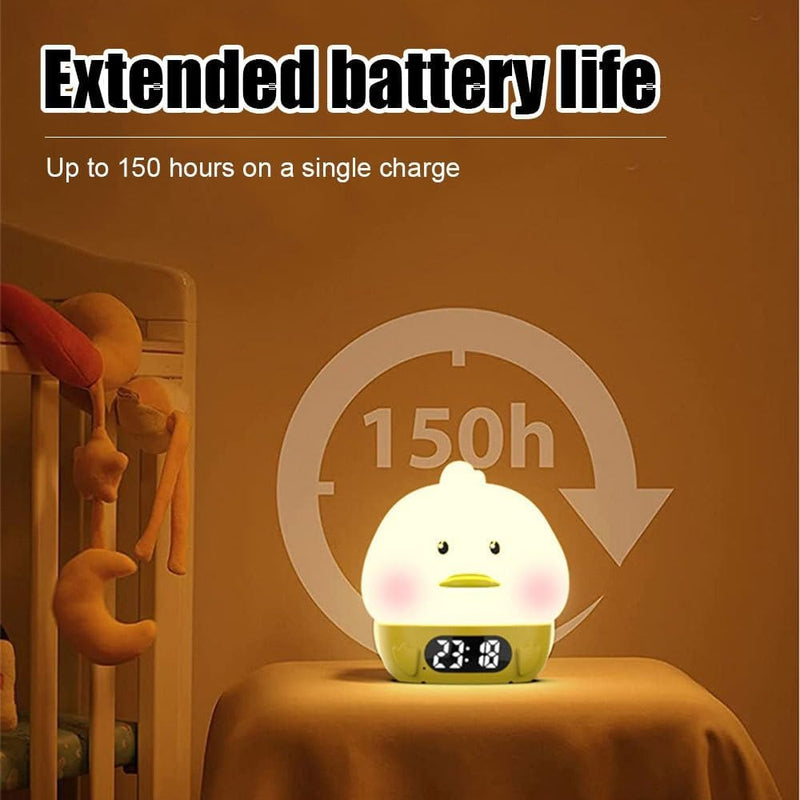 LED Night Light Clock – Rechargeable Silicone Touch Lamp Nursery Light for Babies