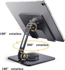 Universal 360° Phone Stand – Aluminum Alloy Desktop Holder with Charging Access & Anti-Slip Base