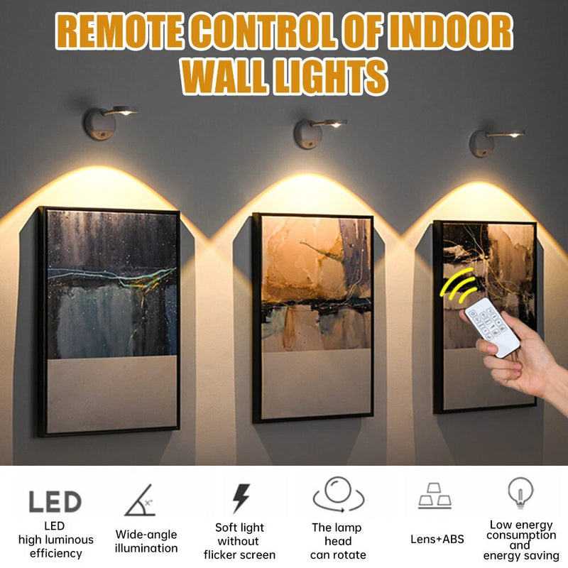 LED Wall Spotlight – 2200mAh Rechargeable Picture Light with 3 Modes & Motion Sensor