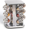 Rotating Spice Rack with 12 Glass Jars – 360° Stainless Steel Kitchen Organiser