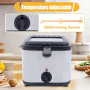 2.5L Mini Electric Deep Fat Fryer – Stainless Steel with Basket & Oil Filter Lid