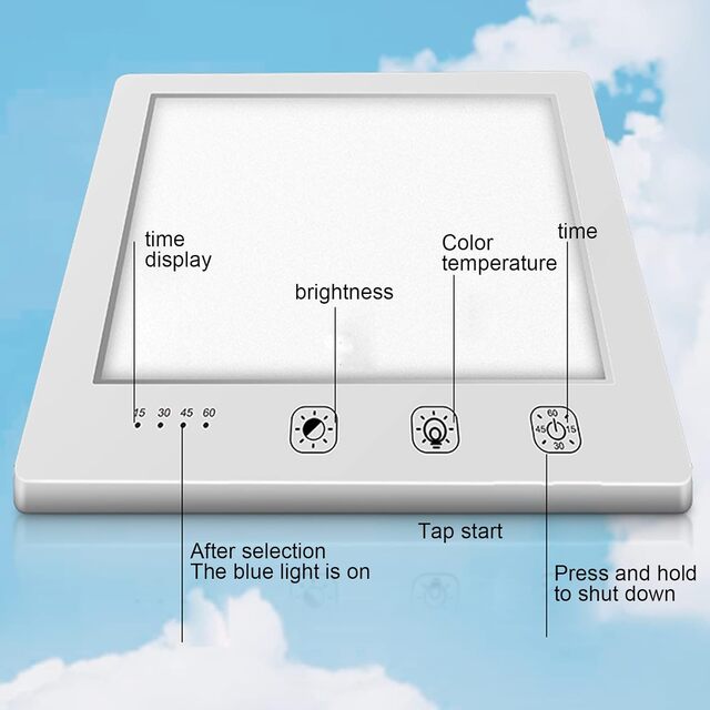 SAD Light Therapy Lamp – 10000 LUX with Adjustable Brightness Timer & Detachable Stand