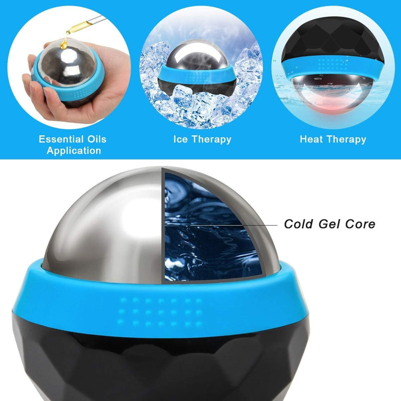 Hot & Cold Massage Roller Ball – Stainless Steel Cryotherapy Ball for Recovery with Drawstring Bag