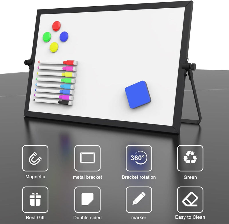 Mini Magnetic Whiteboard – Portable Double-Sided Dry Erase Easel 30x40cm