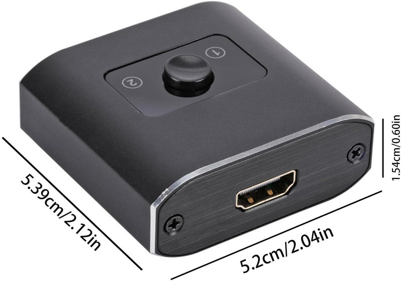 2-Port HDMI Splitter 4K – Dual Monitor Adapter for TVs & Laptops