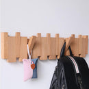 Wall-Mounted Folding Coat Hanger–  6 Wooden Hooks