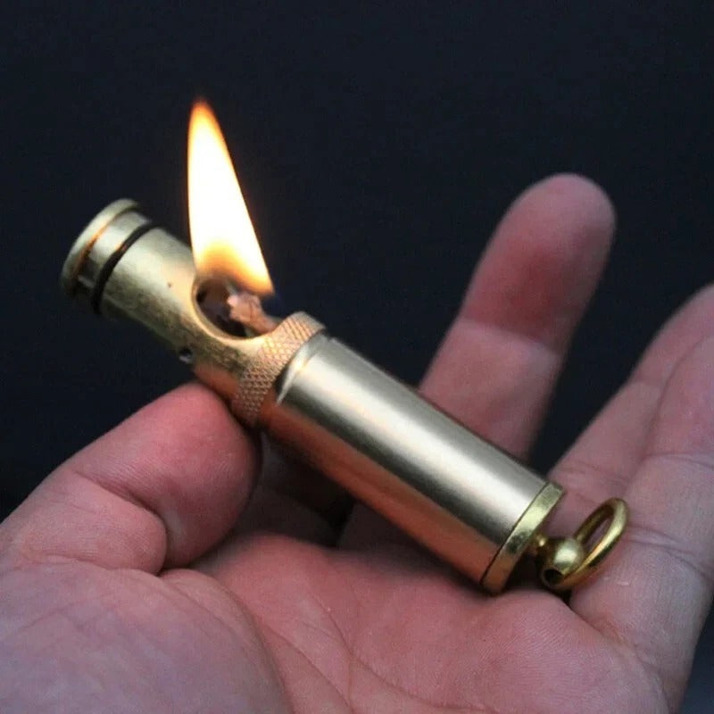 Brass Flint Fire Starter– Copper Trench Style Vintage Kerosene Lighter