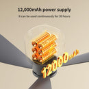 Portable Ceiling Fan with Light 18" – 12000mAh Battery & Remote for Camping Gazebo Patio