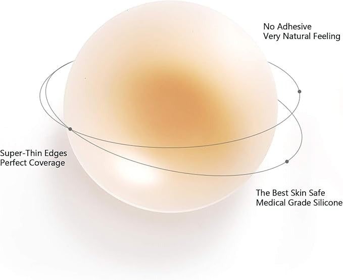 Ultra-Thin Invisible Nipple Covers – Reusable Silicone Breast Pads