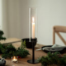 Glass Candlestick Holder Set of 3 – Modern Taper Candle Holders Table Centerpiece & Fireplace Decor