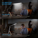 LED Desk Lamp with Clamp - 3 Color Modes with 10 Brightness Levels and Adjustable Arm