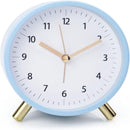 Silent Analog Alarm Clock – Battery Operated Non-Ticking with Light Classic Metal Design for Bedroom