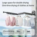 Wall-Mounted Clothes Tri Fold Clothes Airer – Space-Saving Retractable Laundry Dryer with Suction Cups