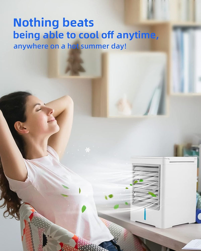 Compact Air Conditioner – Portable Cooler with Touch Control & 3 Speeds