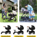 Buggy Board with Seat – 2-Wheel Pushchair with 360° Wheels