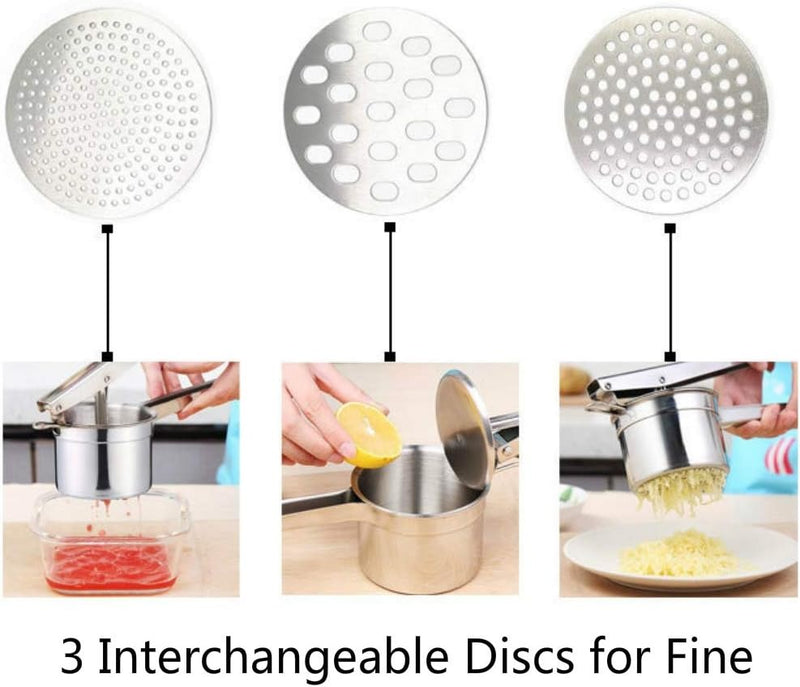 3-in-1 Stainless Steel Potato Ricer – Multi-Function Masher & Juicer