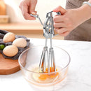 Manual Hand Crank Egg Beater – Stainless Steel Whisk with Ergonomic Handle
