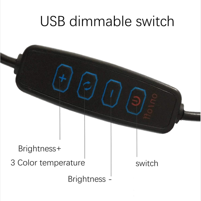 LED Desk Lamp with Clamp - 3 Color Modes with 10 Brightness Levels and Adjustable Arm