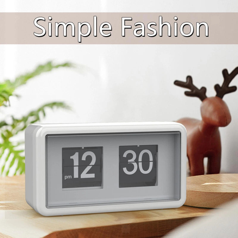 Retro Flip Clock – Silent Large Display Desk & Wall Clock for Home or Office