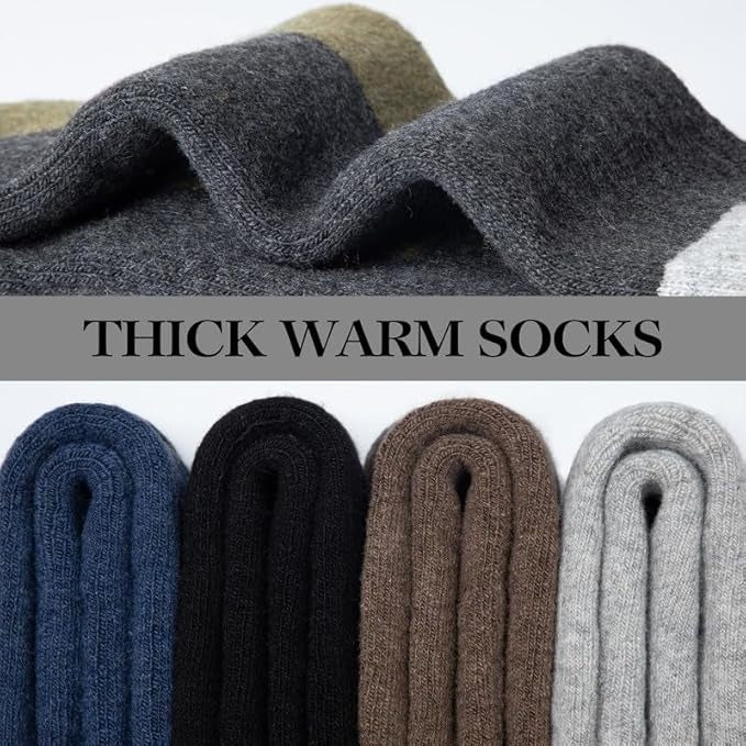 Merino Wool Socks – Premium Thermal Crew Socks Thick Insulated Winter Socks
