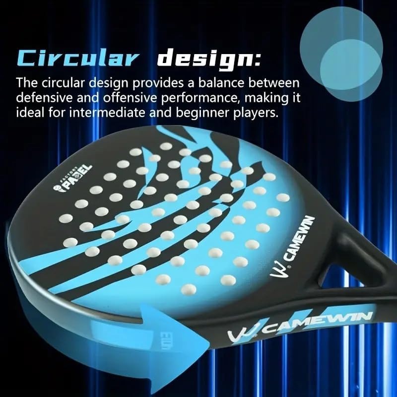 Carbon Fibre Paddle Tennis Racket – Pro Padel with Cover Bag