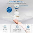 Compact Silent Ceiling Fan-Integrated Ceiling Light - Three Light Settings with Remote