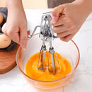Manual Hand Crank Egg Beater – Stainless Steel Whisk with Ergonomic Handle