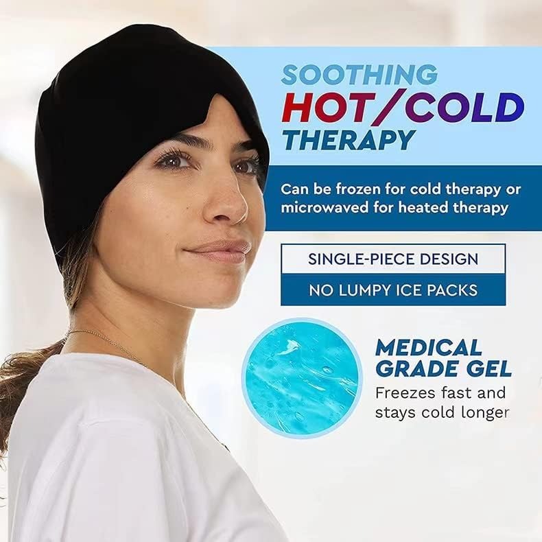 Hot and Cold Migraine Relief  – Head Mask Gel Pack for Headache Swelling Eye Relief