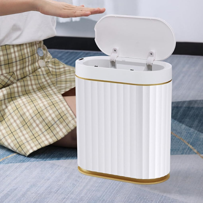 Smart Bathroom Trash Bin – Waterproof 7L Slim Motion Sensor Bin with Automatic Lid
