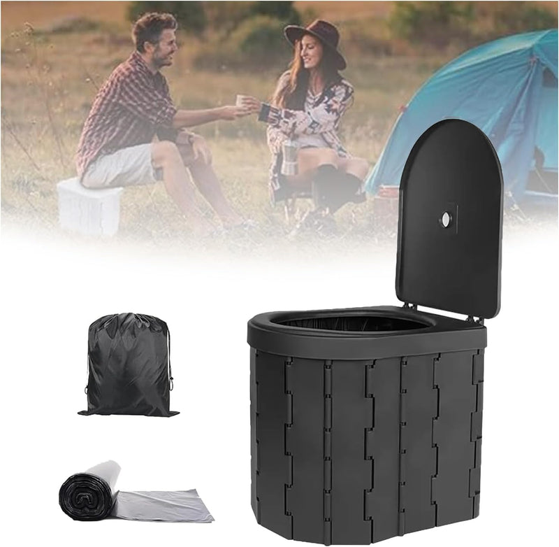 Portable Folding Camping Toilet – Lightweight Adjustable Porta Potty for Travel