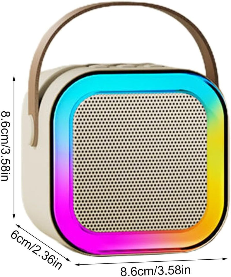 Portable Karaoke Machine – Bluetooth Speaker with 2 Wireless Mics & LED Lights