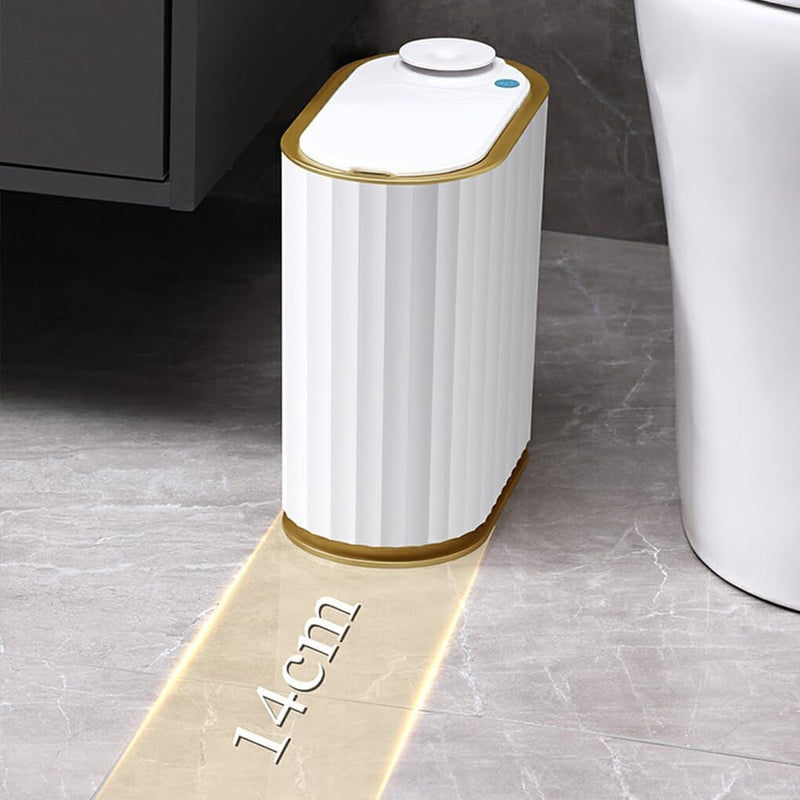 Smart Bathroom Trash Bin – Waterproof 7L Slim Motion Sensor Bin with Automatic Lid