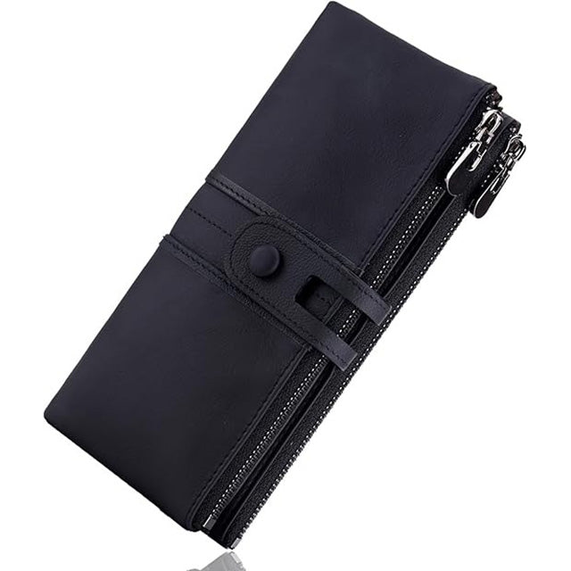 Genuine Leather Women’s Purse– Slim Bifold Clutch with RFID Blocking