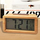Luxury Bamboo Alarm Clock – Date Temp Alarm & Snooze Function