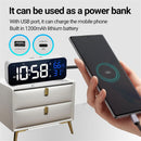 LED Voice-Controlled Alarm Clock – Mirror Display Temp & Humidity Dual Alarms
