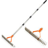 Wide Steel Thatch Rake – 14" Heavy-Duty Lawn Dethatcher for Garden & Yard