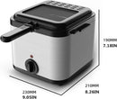 2.5L Mini Electric Deep Fat Fryer – Stainless Steel with Basket & Oil Filter Lid