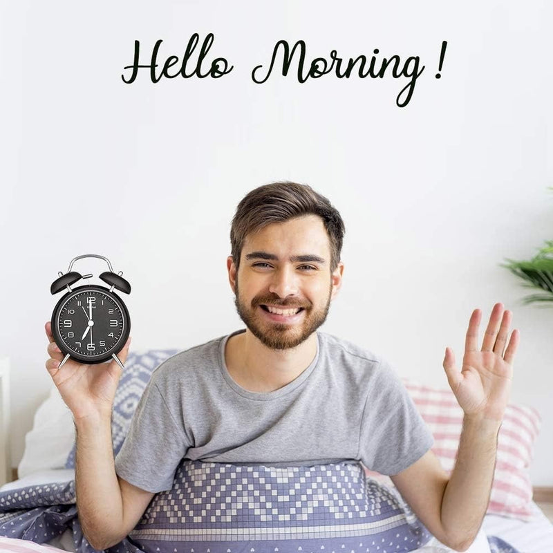 Rechargeable 4 Inch Twin Bell Analog Alarm Clock – Easy Set Luminous Stereoscopic Dial