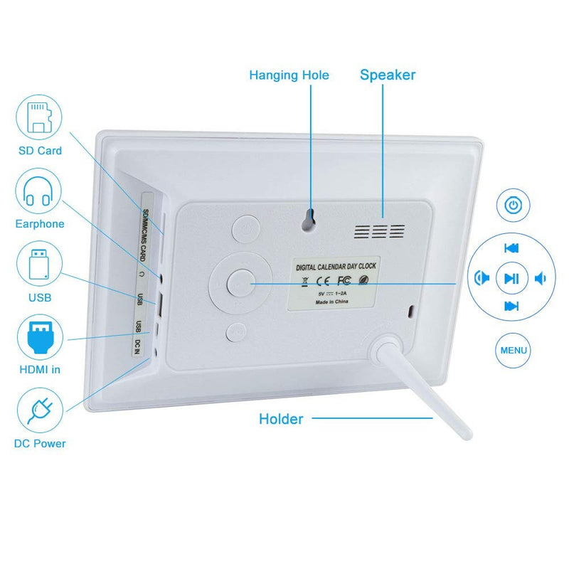 Digital Day Clock for Seniors – 7" Display 12 Alarms Ideal for Dementia & Memory Loss