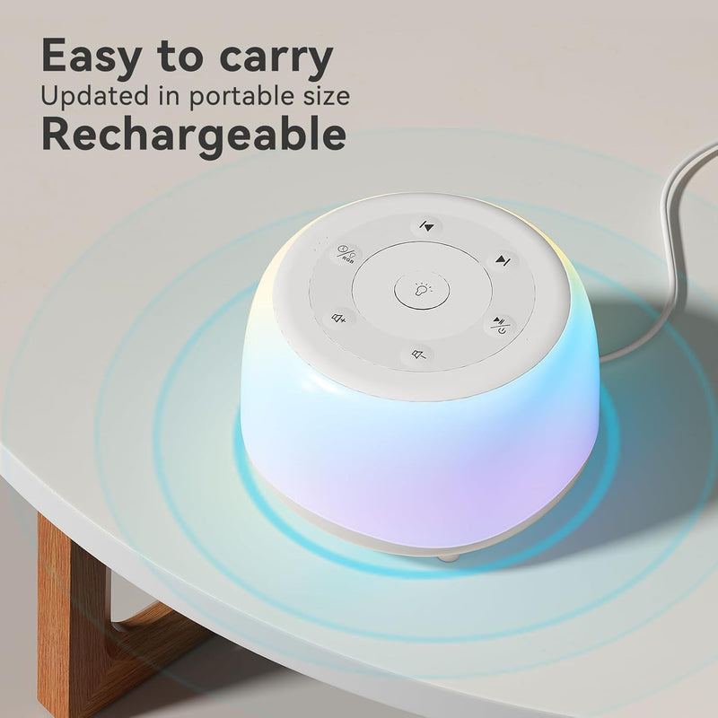 White Noise Machine with 34 Sounds & 7-Color Light – Portable Sleep Aid
